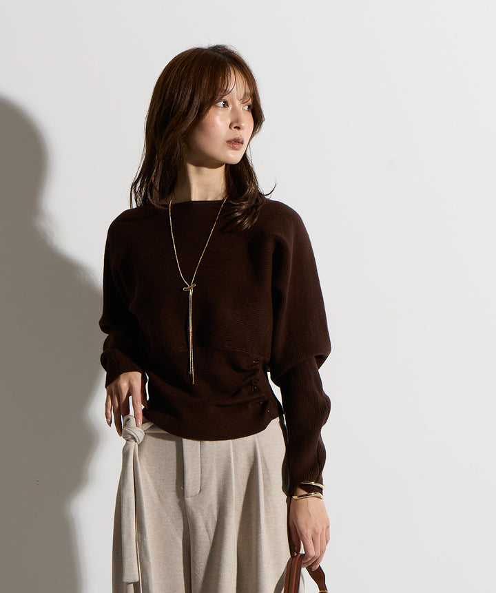 ウエスト切替デザインニット