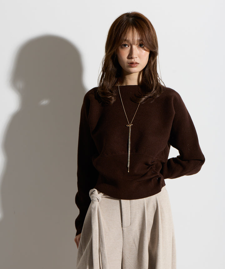 ウエスト切替デザインニット