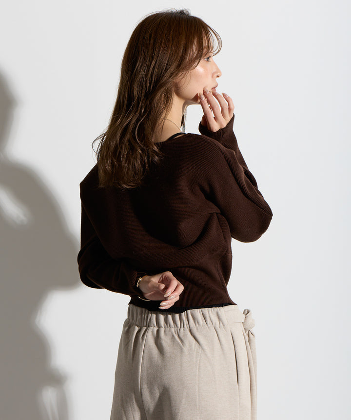 ウエスト切替デザインニット