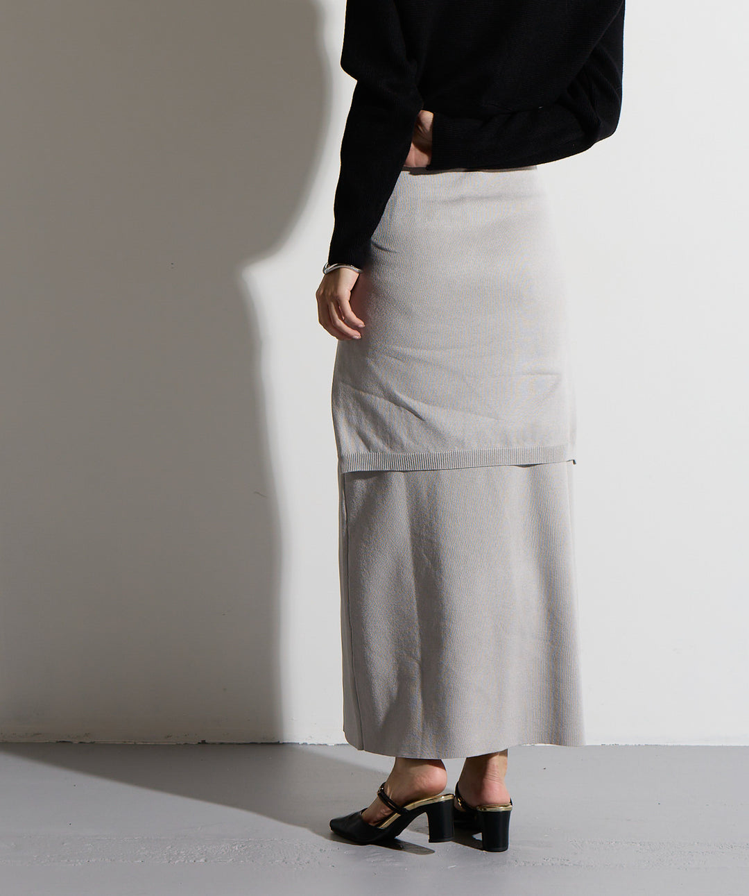 ウエストニットコンビスカート