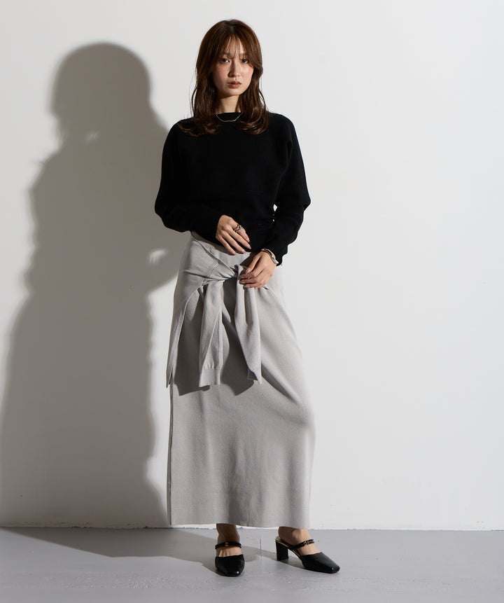 ウエストニットコンビスカート