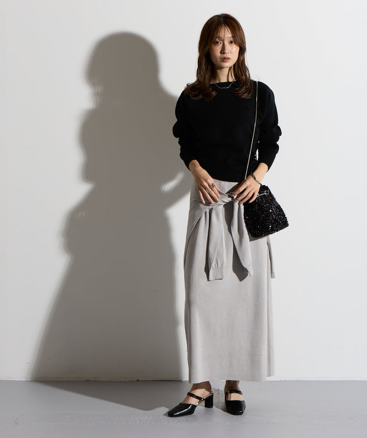 ウエスト切替デザインニット