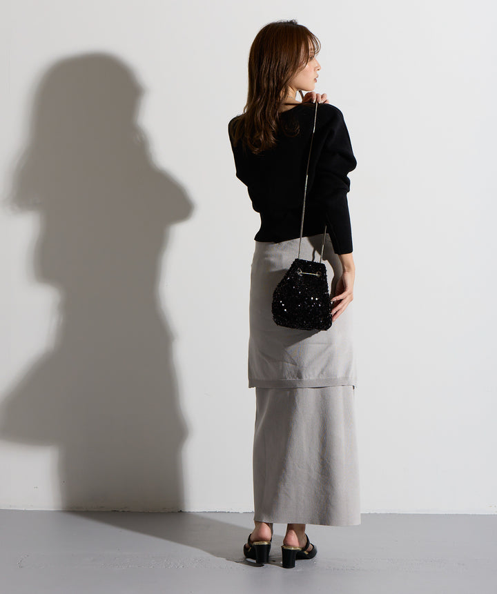 ウエスト切替デザインニット