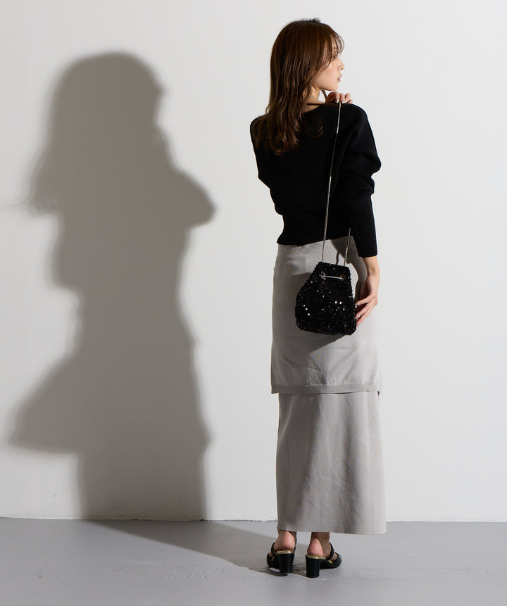 ウエストニットコンビスカート