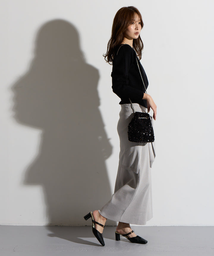 ウエスト切替デザインニット