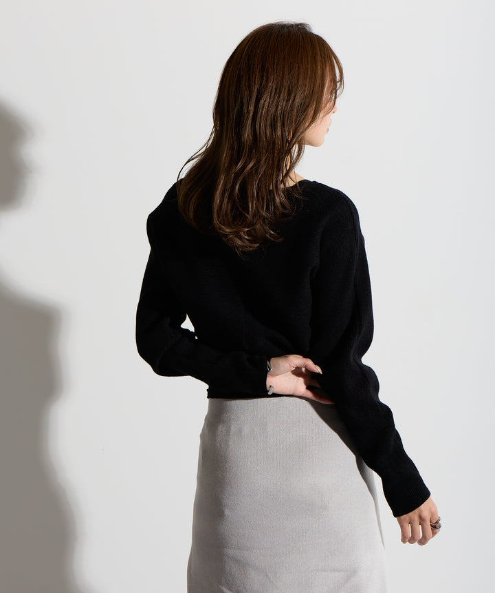 ウエスト切替デザインニット