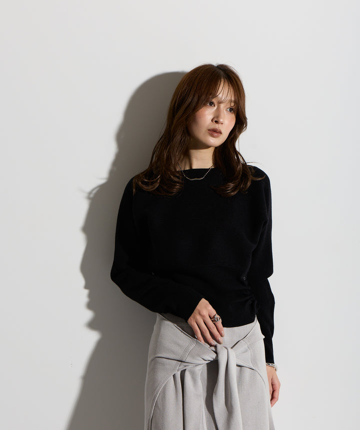 ウエスト切替デザインニット