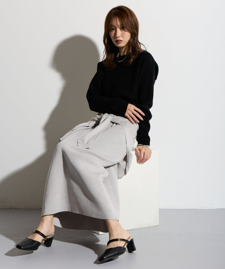 ウエスト切替デザインニット