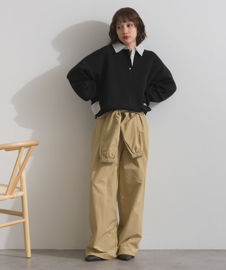 ストライプシャツドッキングポロ