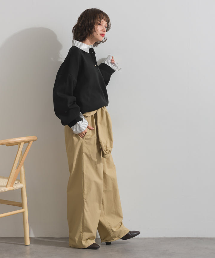 ストライプシャツドッキングポロ