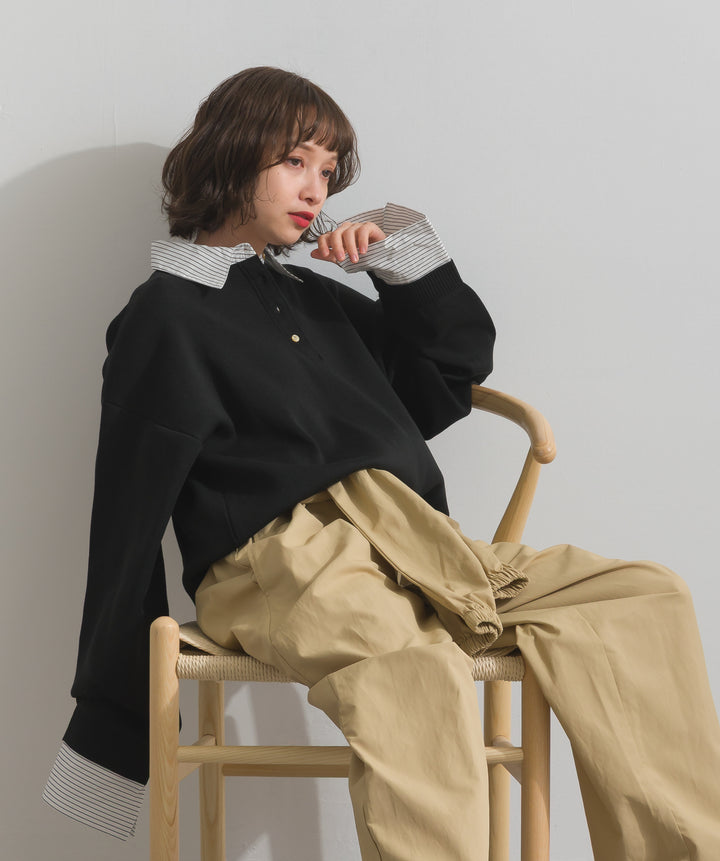 ストライプシャツドッキングポロ