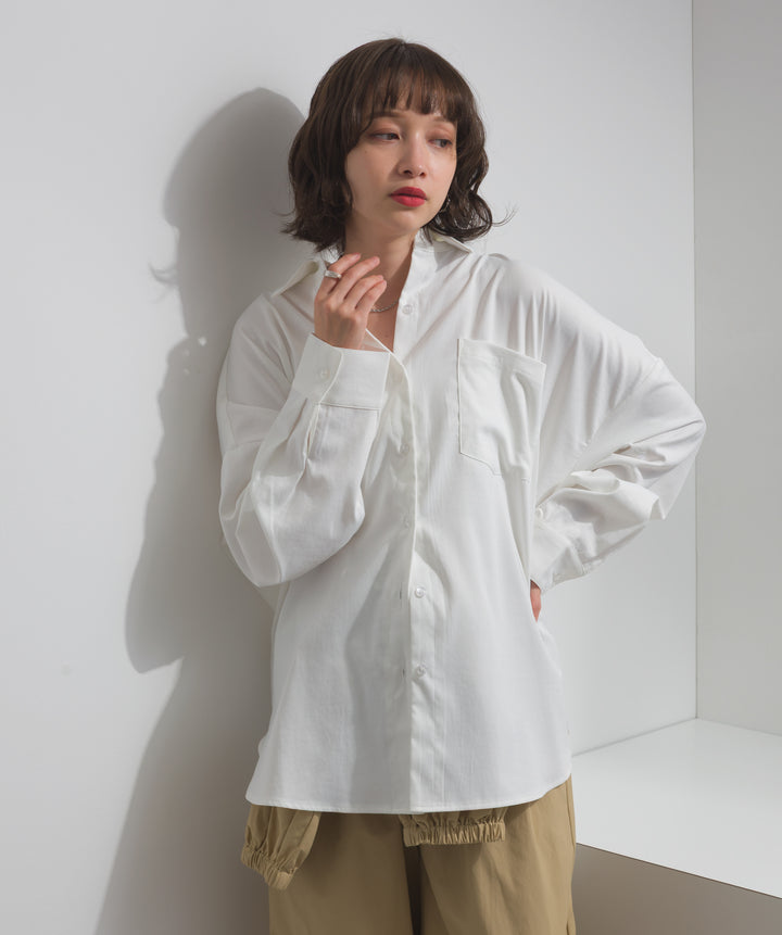 スリーブアレンジドレープシャツ