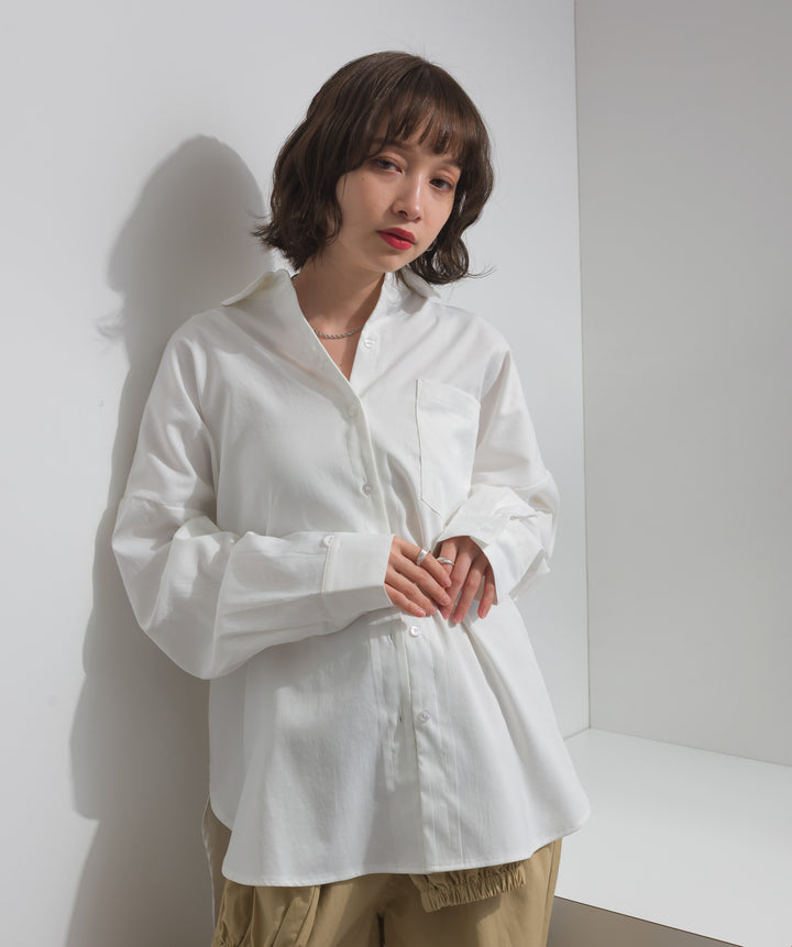 スリーブアレンジドレープシャツ