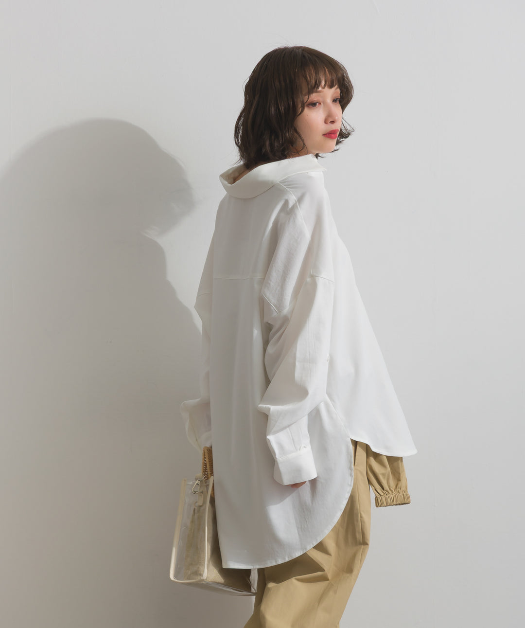 スリーブアレンジドレープシャツ