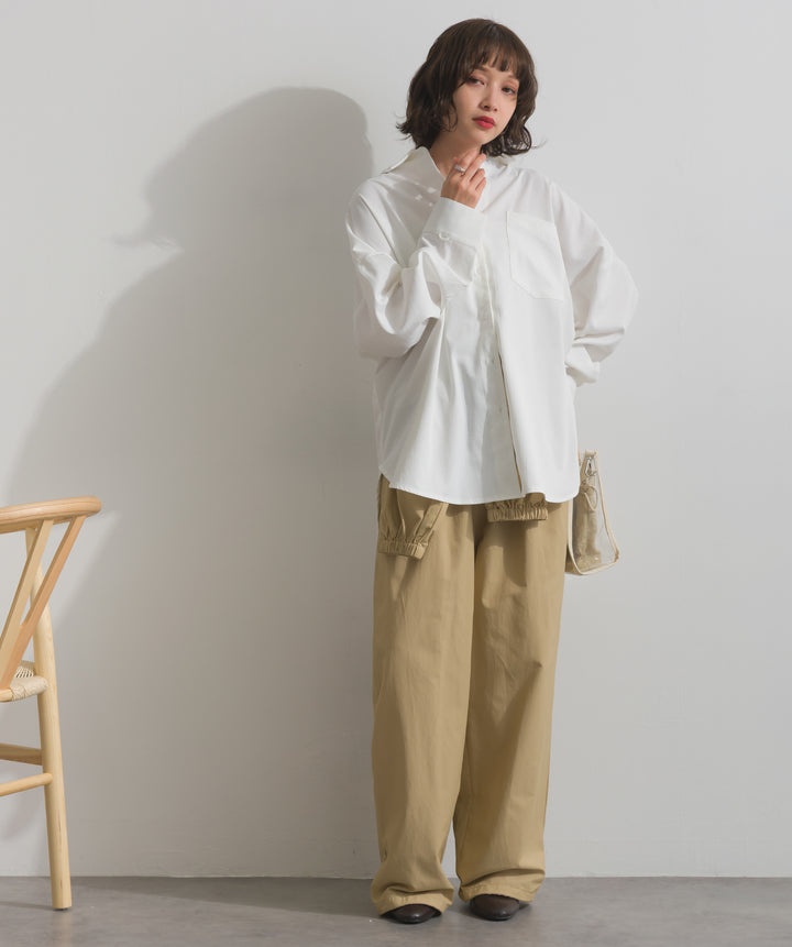 スリーブアレンジドレープシャツ