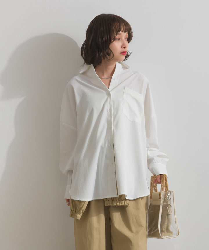 スリーブアレンジドレープシャツ