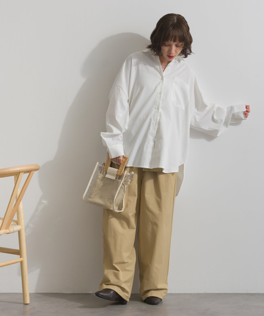 スリーブアレンジドレープシャツ