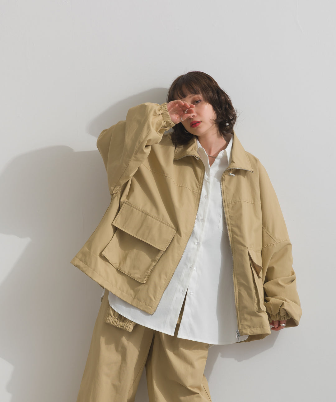 合繊ツイルスタンドジャッケット