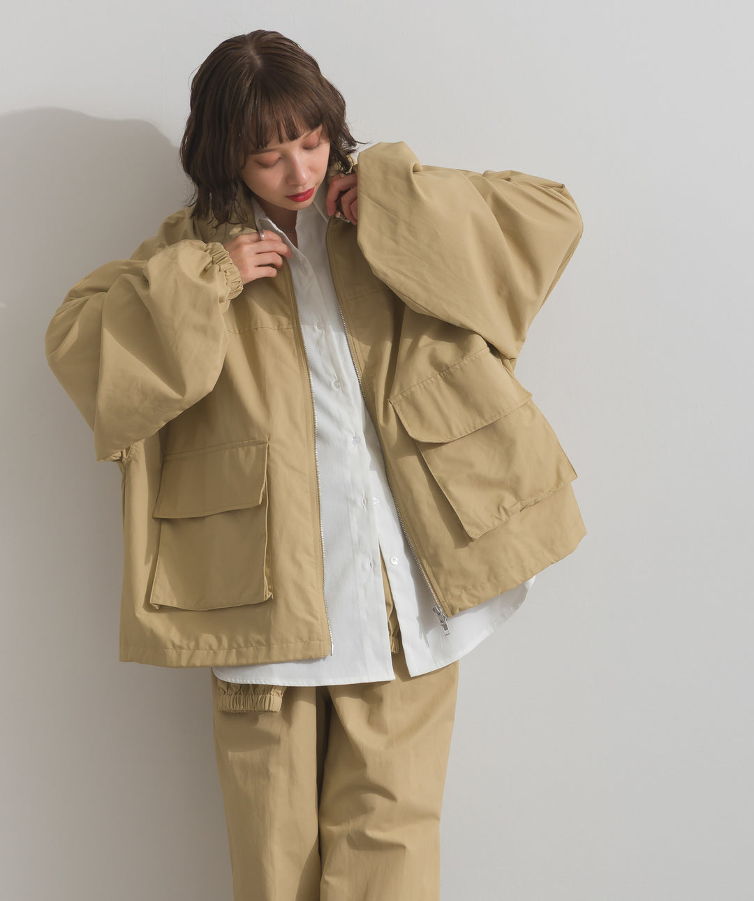 合繊ツイルスタンドジャッケット