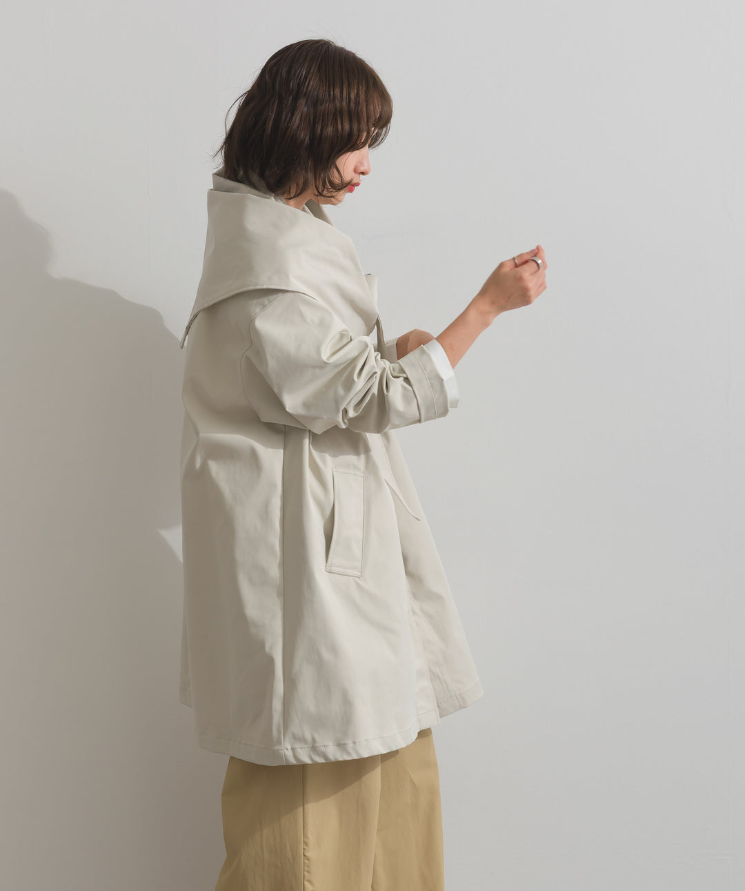 コンパクトツイルスカーフ付きコート