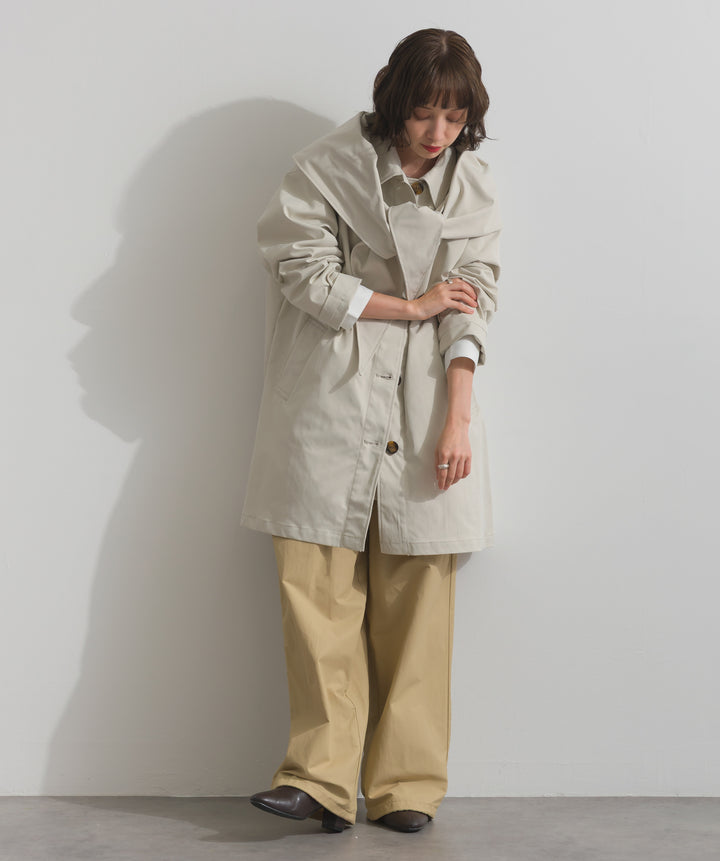 コンパクトツイルスカーフ付きコート