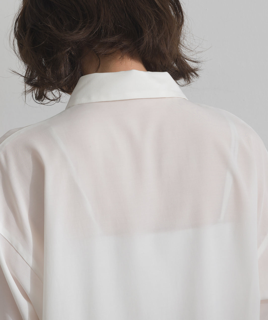 ポプリン裾レースシャツワンピース