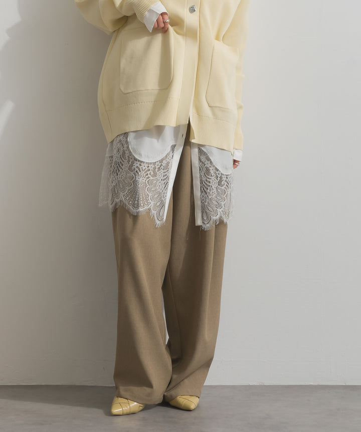 アシンメトリーウエストタックパンツ