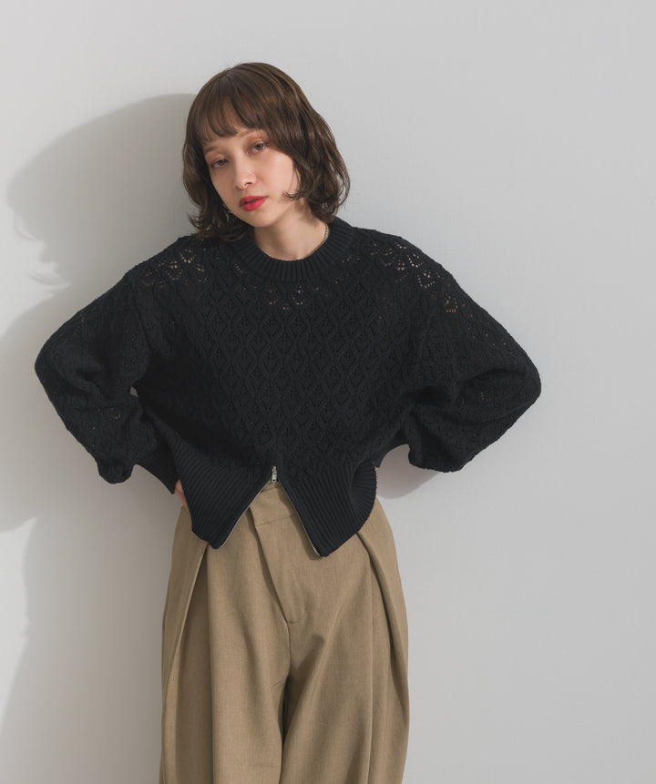 フロントスリットZIPニット