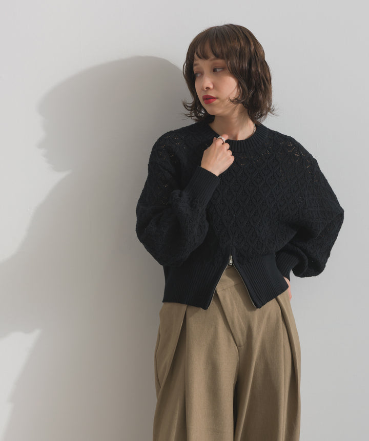 フロントスリットZIPニット