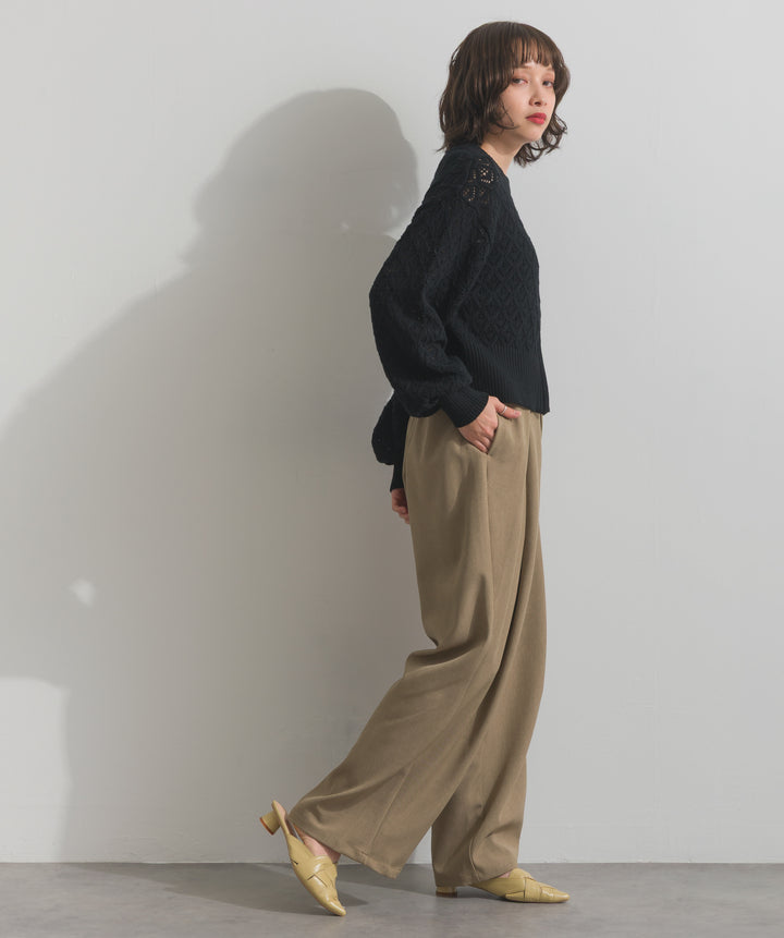 アシンメトリーウエストタックパンツ