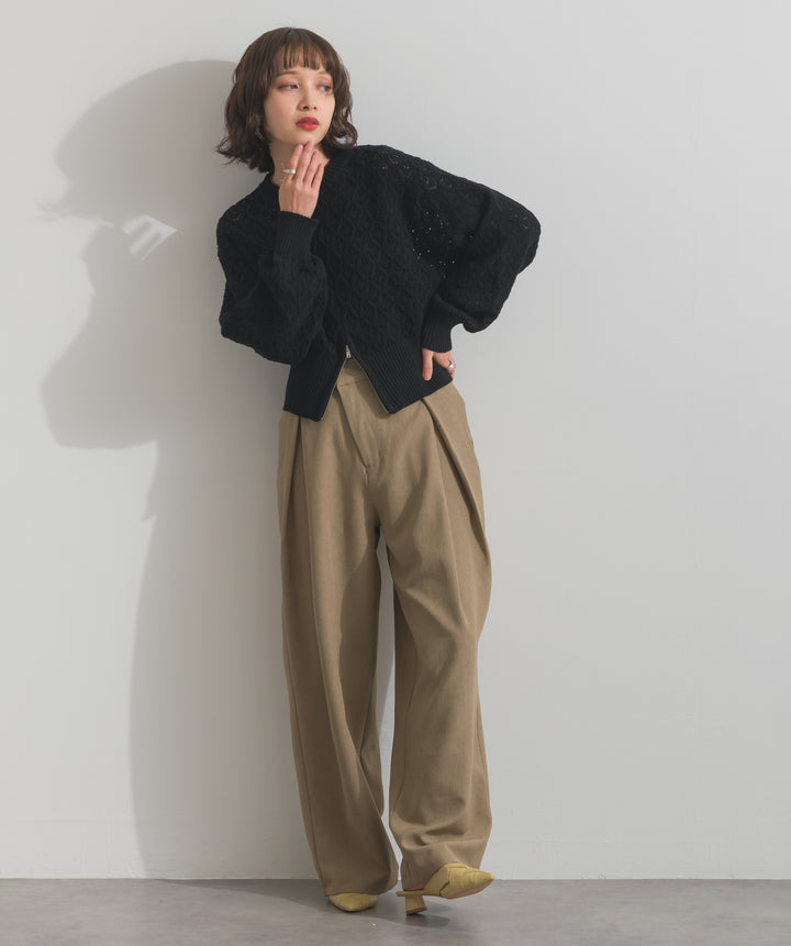 アシンメトリーウエストタックパンツ