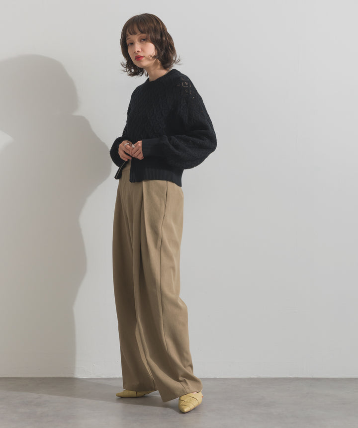 アシンメトリーウエストタックパンツ