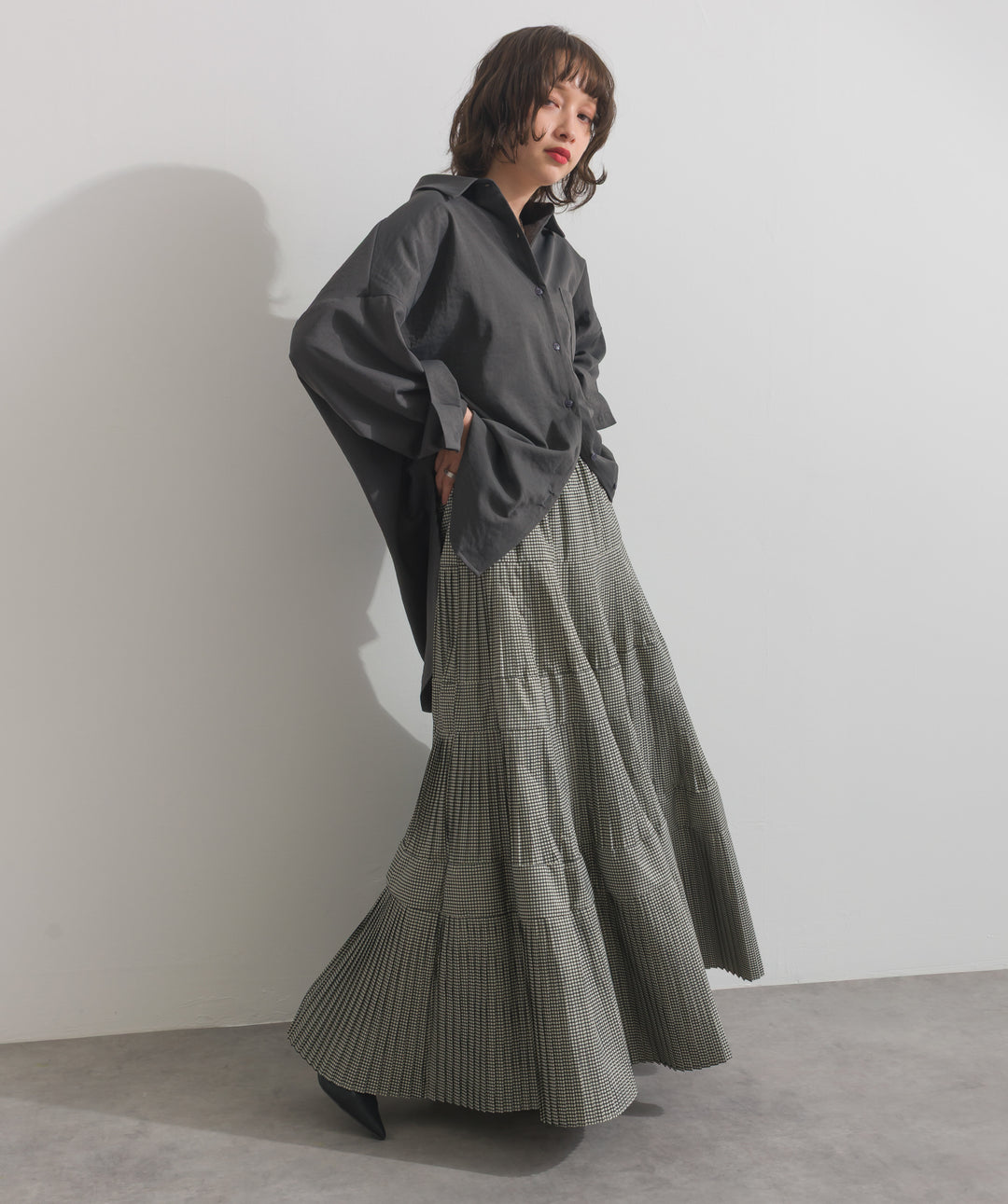 プリーツティアードスカート