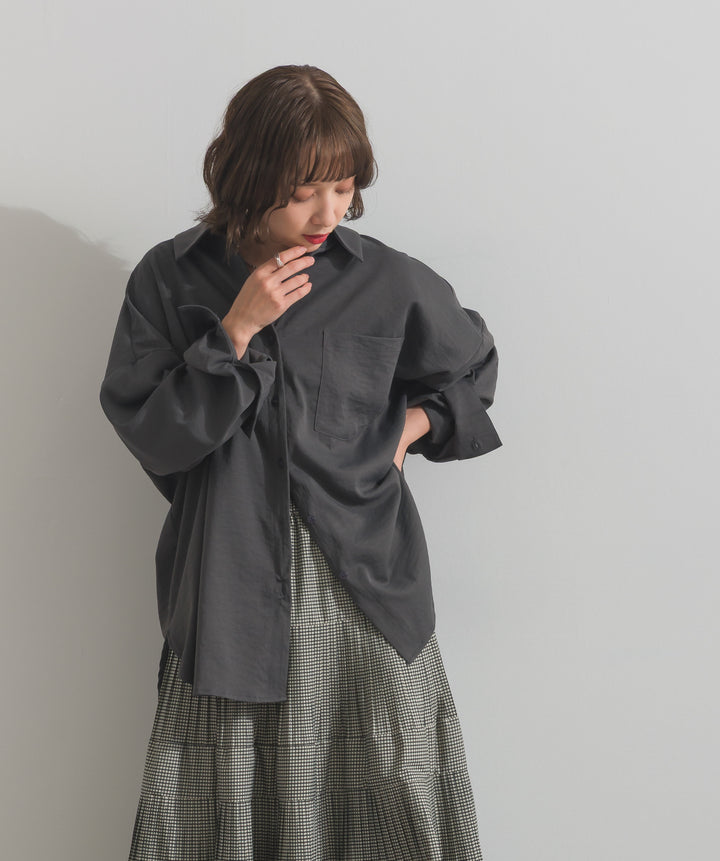 スリーブアレンジドレープシャツ