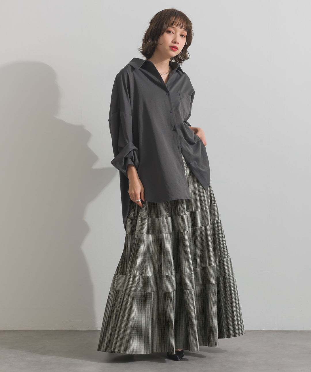 プリーツティアードスカート