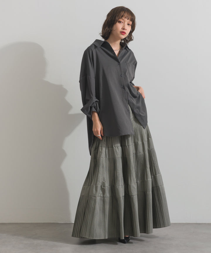 スリーブアレンジドレープシャツ