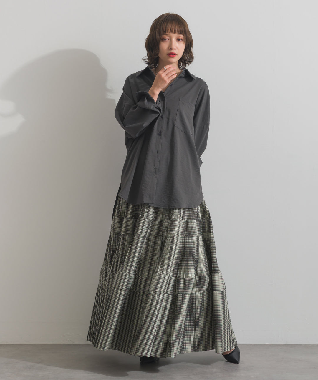 プリーツティアードスカート