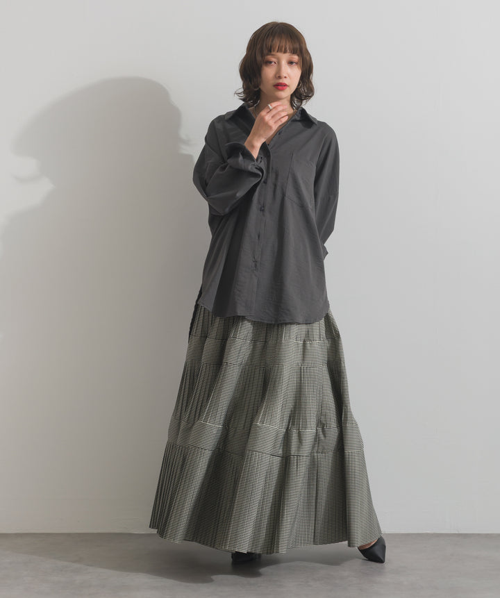 スリーブアレンジドレープシャツ