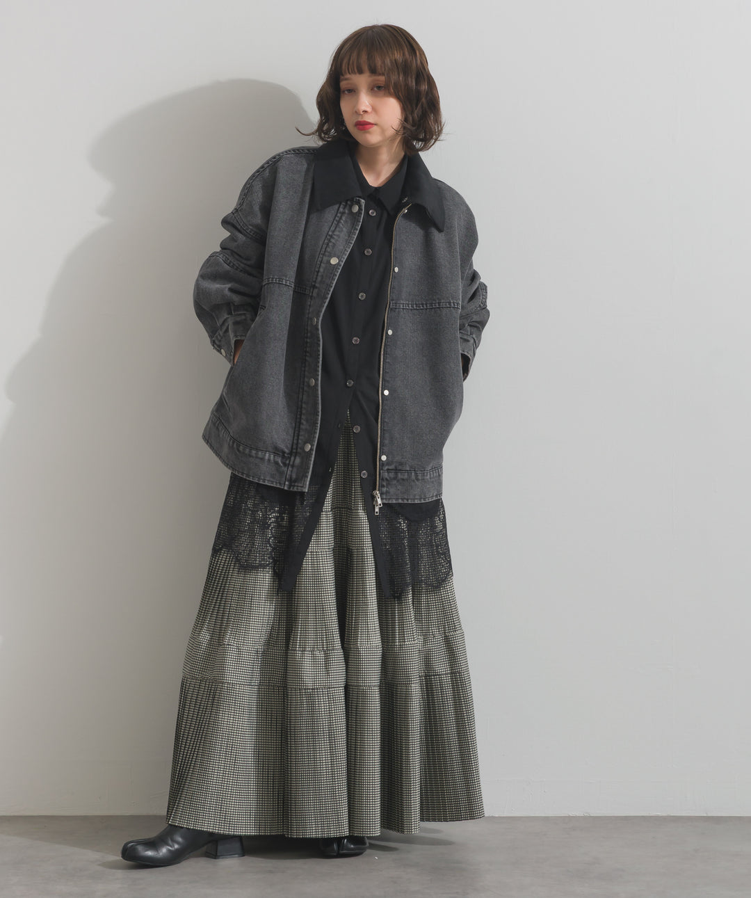 プリーツティアードスカート