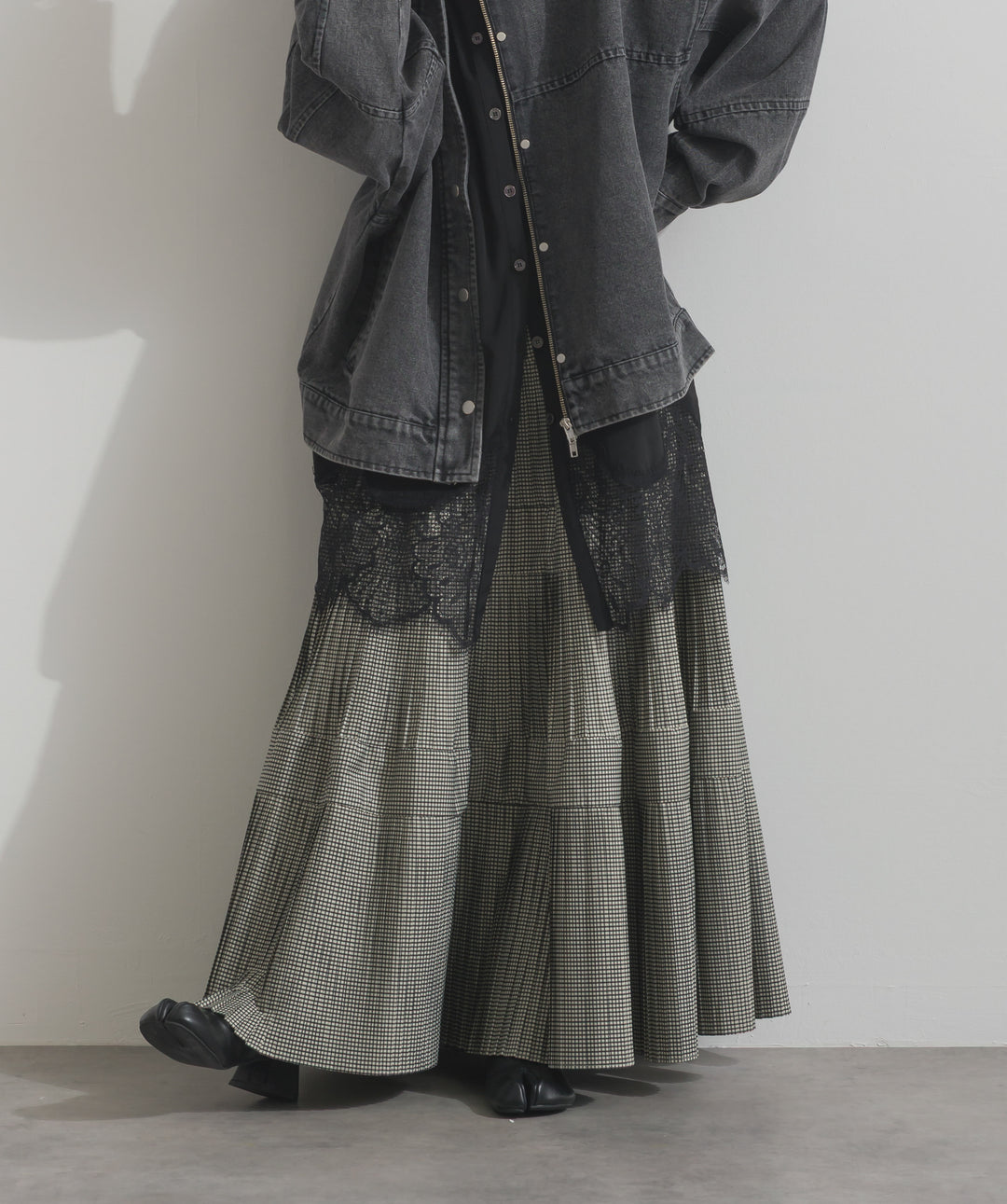 プリーツティアードスカート