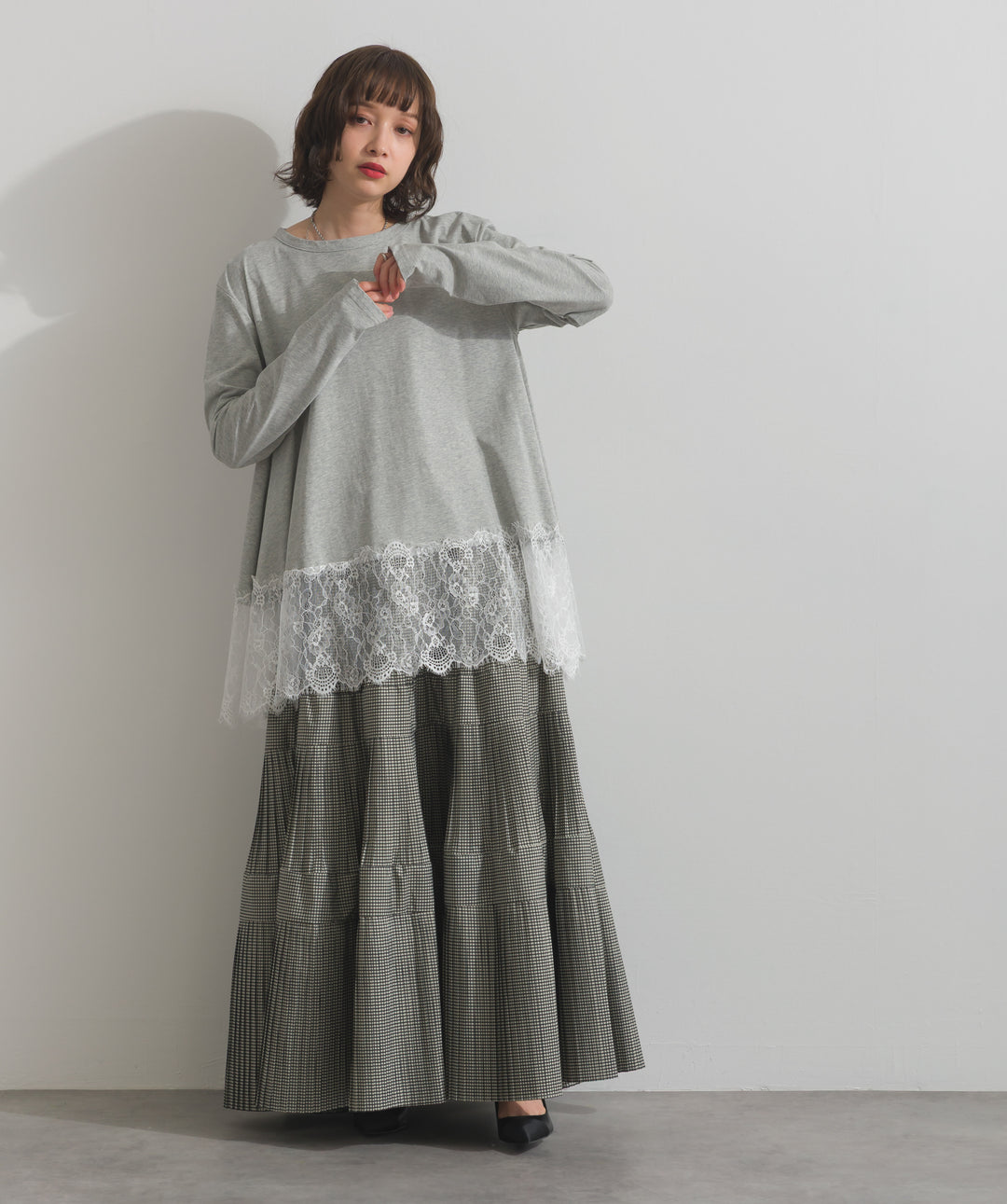 プリーツティアードスカート