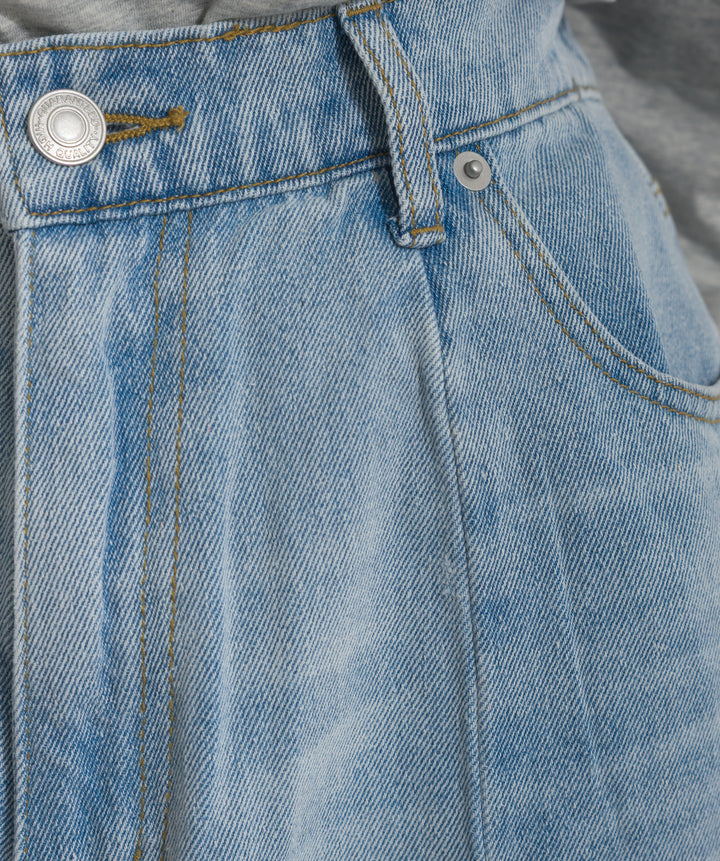 ツートーンバイカラーデニムパンツ