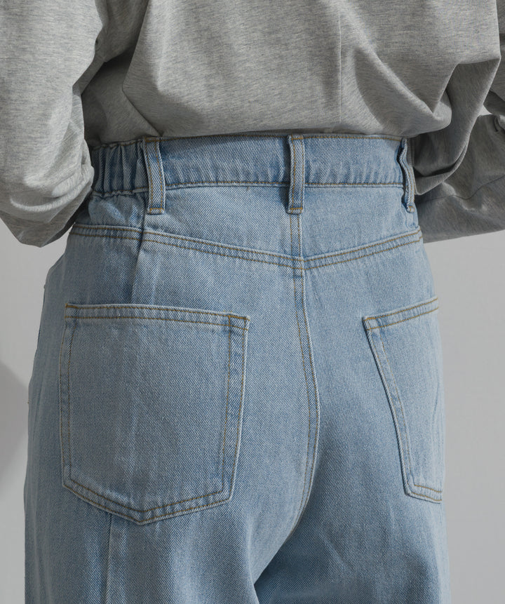 ツートーンバイカラーデニムパンツ