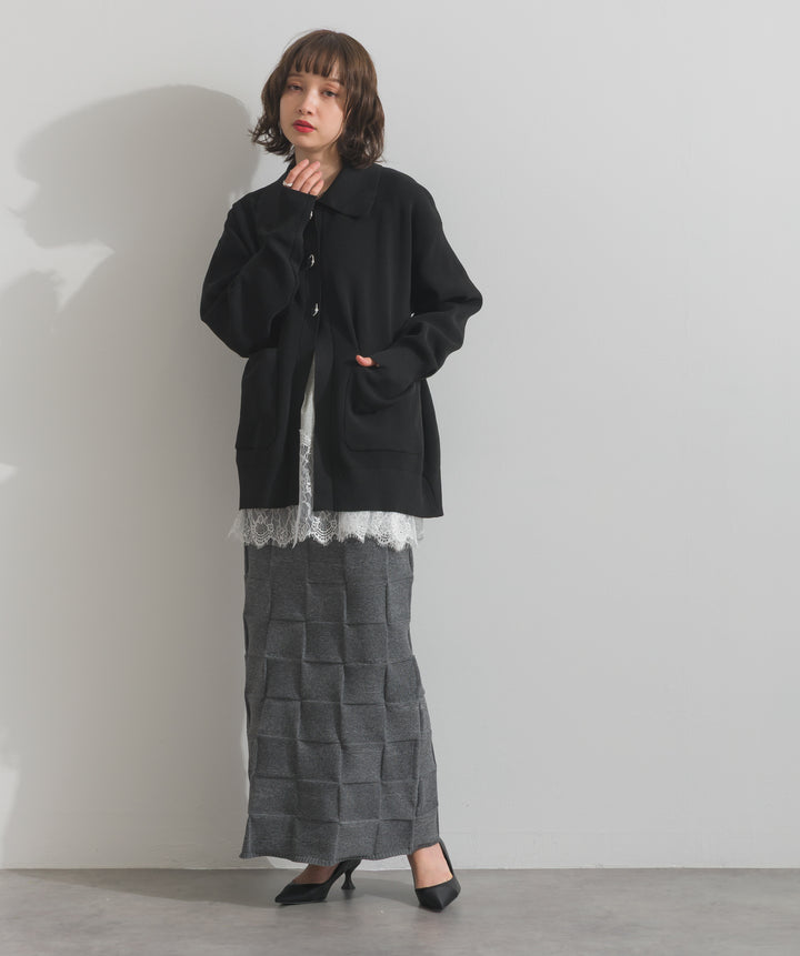 裾レースロングスリーブTシャツ