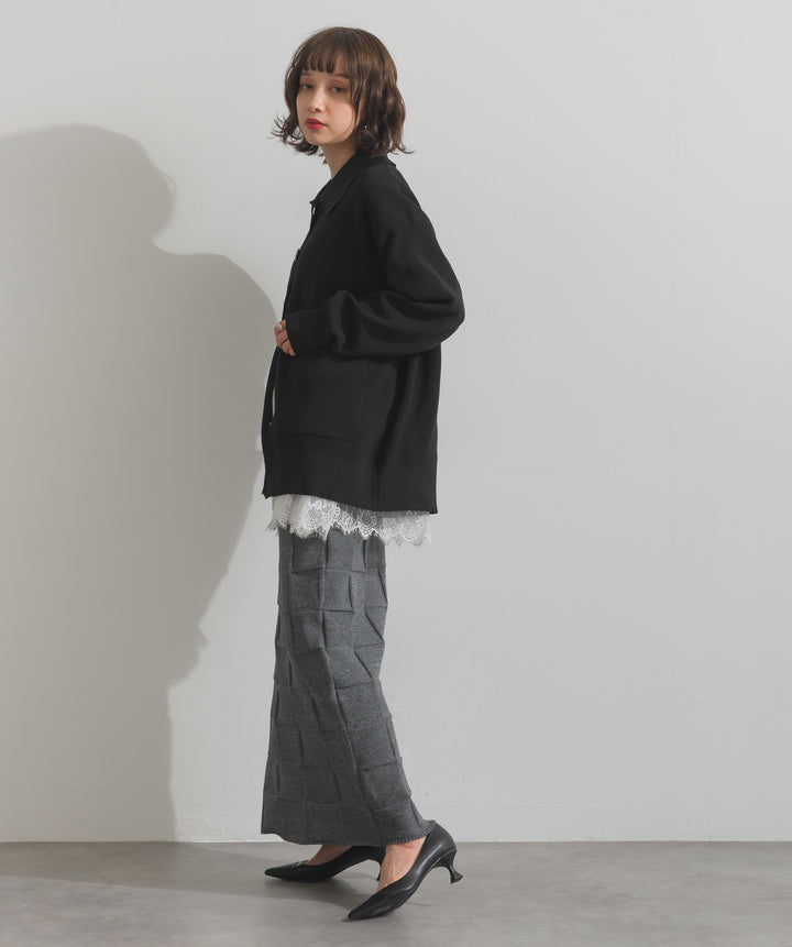裾レースロングスリーブTシャツ
