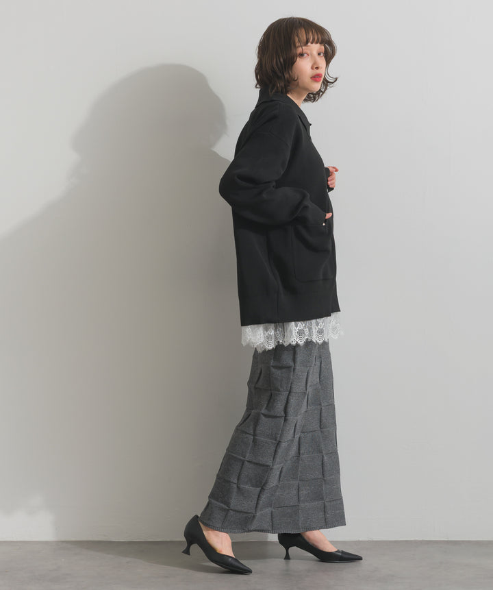 裾レースロングスリーブTシャツ