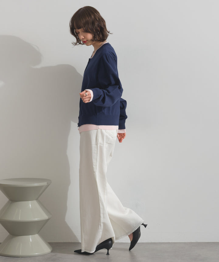 ツートーンバイカラーデニムパンツ