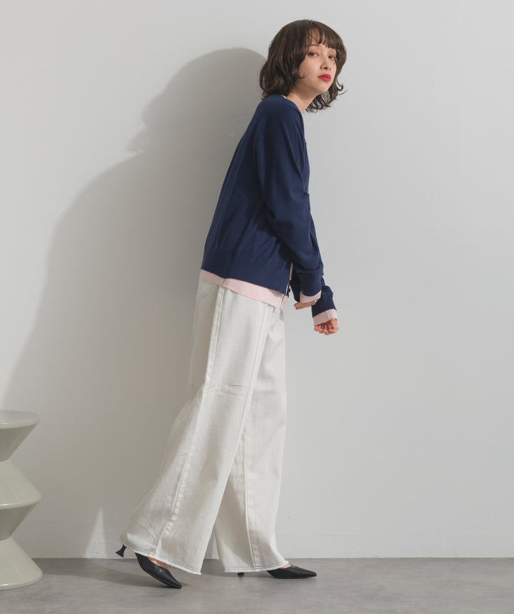 ニットレイヤード風カーディガン