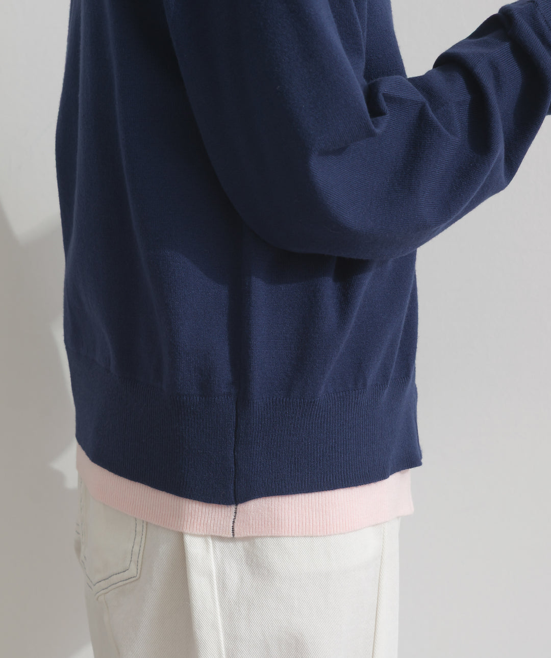 ニットレイヤード風カーディガン