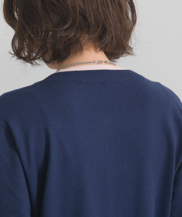 ニットレイヤード風カーディガン